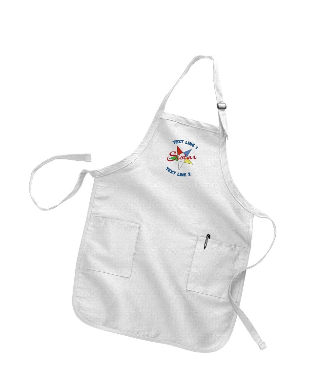 (image for) OES Eastern Star Full Length Apron w/ Pockets